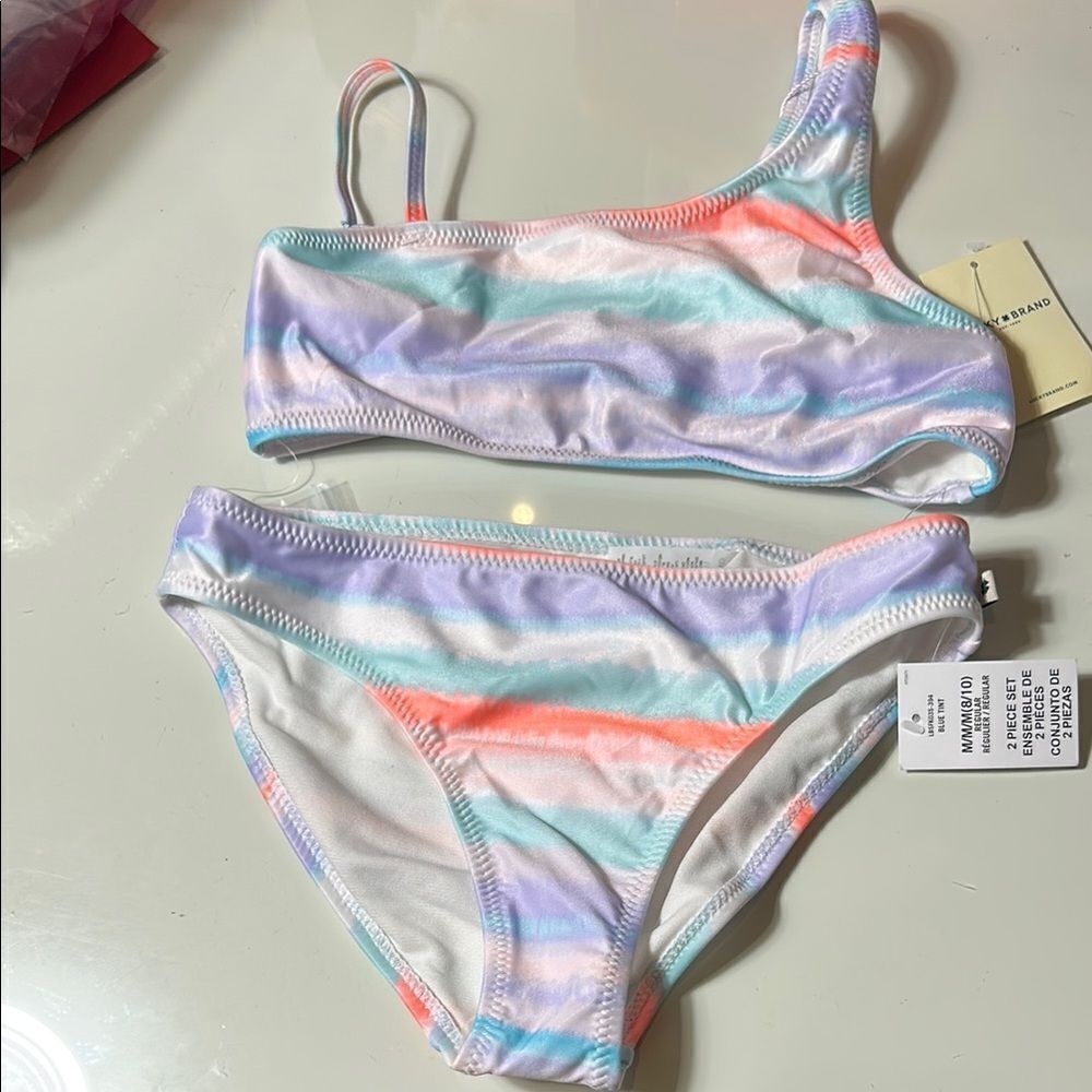 Lucky Brand Kids Swimwear Set in Pastel Rainbow